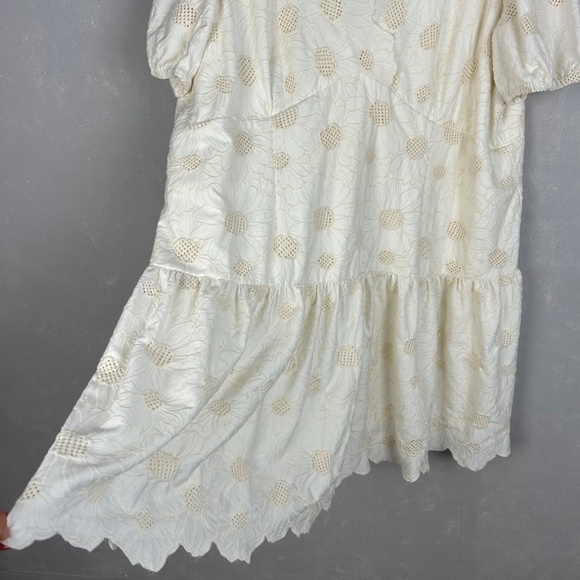 Alex Marie plus size 24W Phoebe shift dress ivory embroidered scalloped tiered - Picture 7 of 15